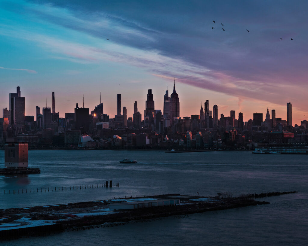 hudson river dusk